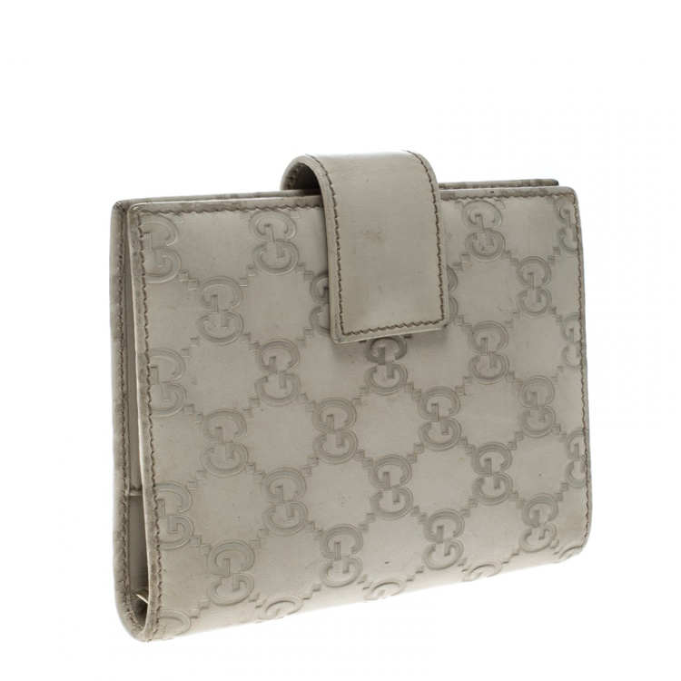 Pre Owned Gucci Light Beige Guccissima Leather Agenda Cover