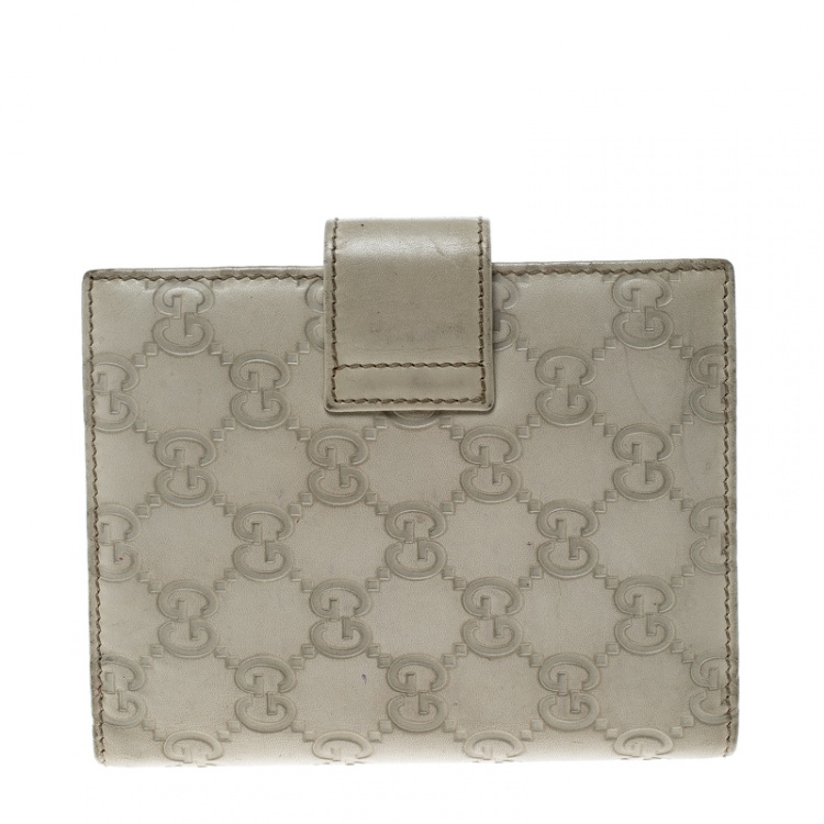 Pre Owned Gucci Light Beige Guccissima Leather Agenda Cover