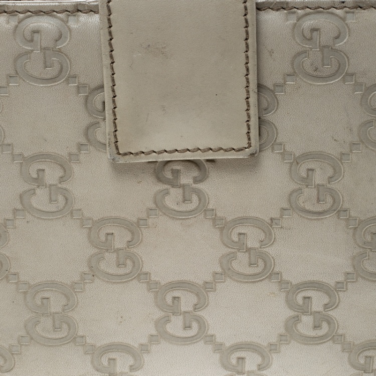 Pre Owned Gucci Light Beige Guccissima Leather Agenda Cover