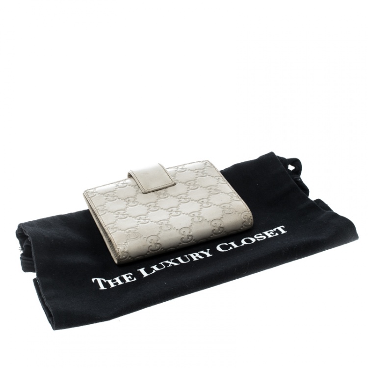 Pre Owned Gucci Light Beige Guccissima Leather Agenda Cover