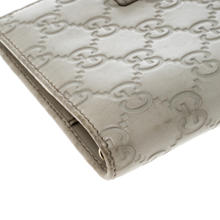 Pre Owned Gucci Light Beige Guccissima Leather Agenda Cover