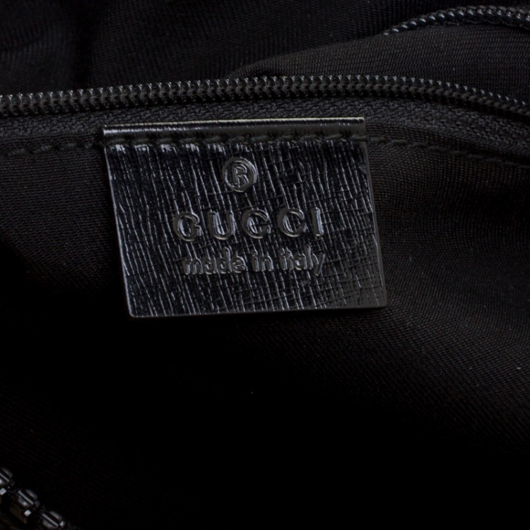 Pre Owned Gucci Beige/Black GG Canvas and Leather Medium Full Moon Boston Bag