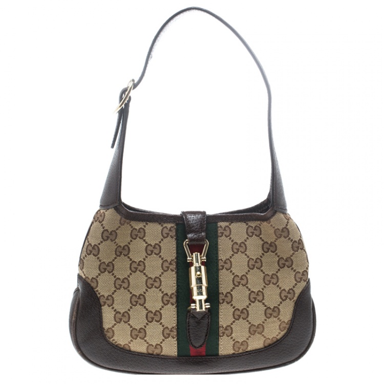 Gucci Beige/Brown GG Canvas and Leather Mini Jackie Hobo Gucci | The ...