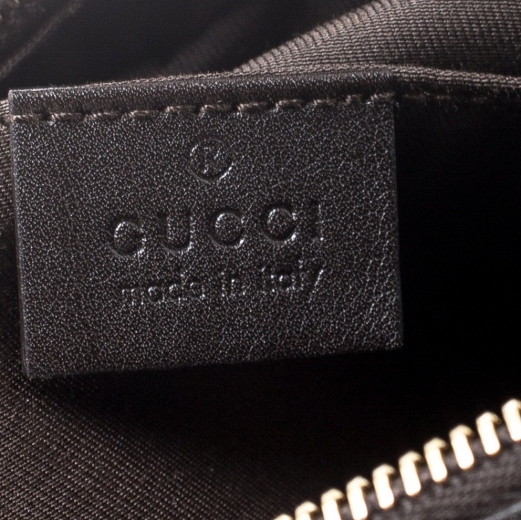 Pre Owned Gucci Beige/Ebony GG Canvas and Leather Satchel