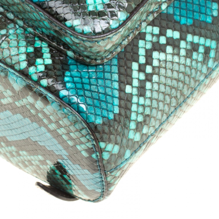 Pre Owned Gucci Multicolor Python Bamboo Drawstring Backpack