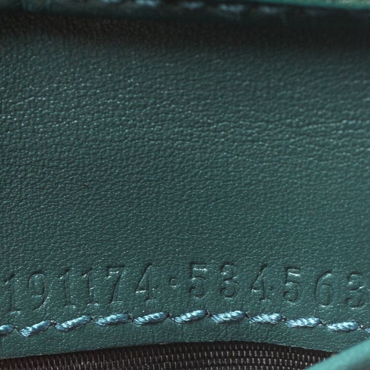 Pre Owned Gucci Ocean Blue Crocodile Bifold Wallet