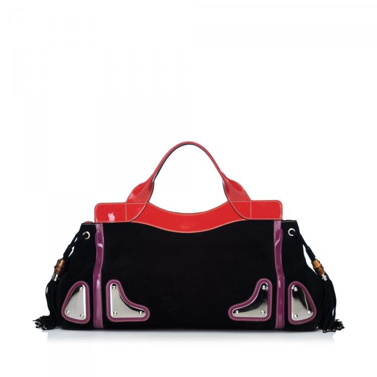 Pre Owned Gucci Multi-color Suede Race Bag