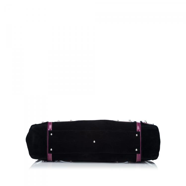 Pre Owned Gucci Multi-color Suede Race Bag