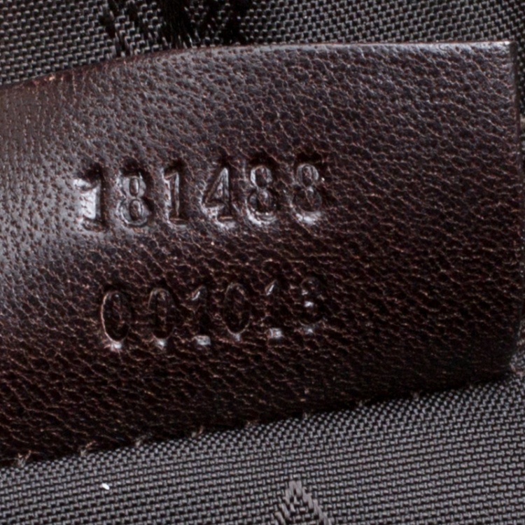 Pre Owned Gucci Beige/Brown GG Crystal Canvas and Leather Large Duchessa Boston Bag