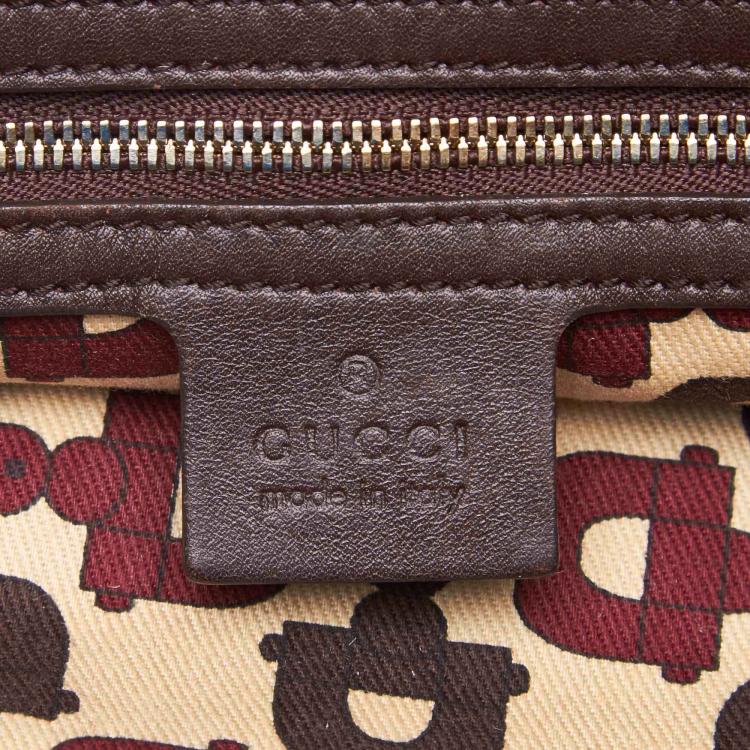 Pre Owned Gucci Dark Brown Guccissima Leather Hobo