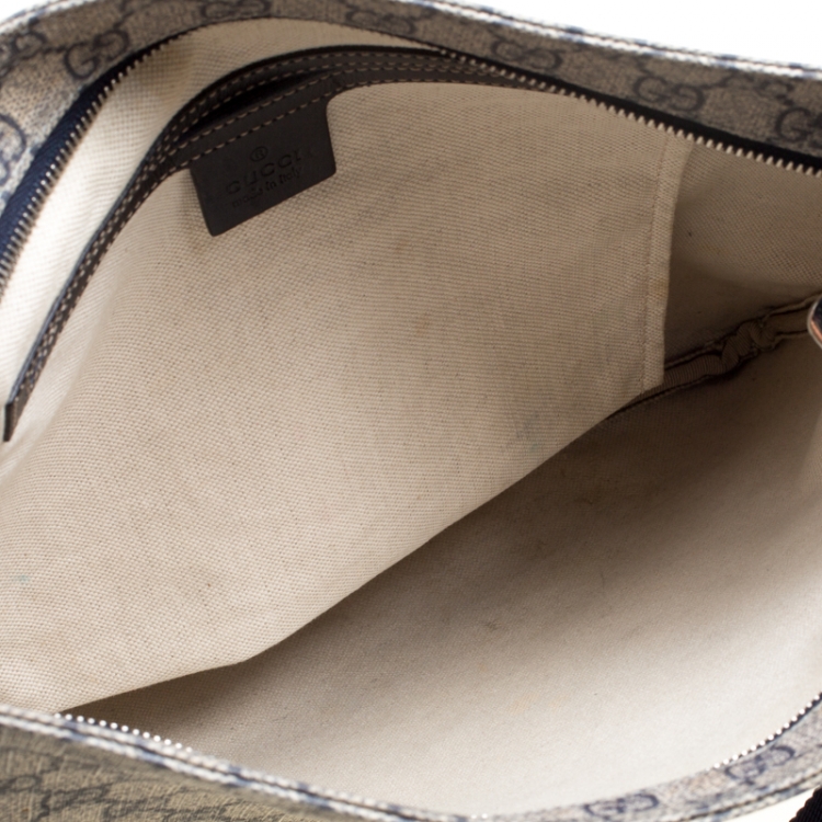Pre Owned Gucci Beige/Blue GG Supreme Canvas Messenger Bag