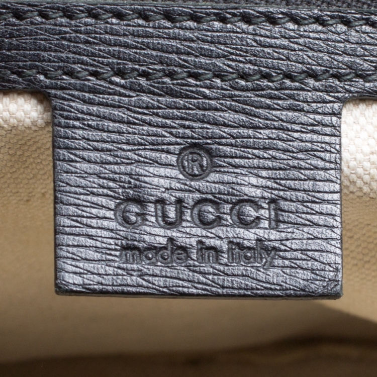 Pre Owned Gucci Black Leather Medium Bright Bit Top Handle Bag