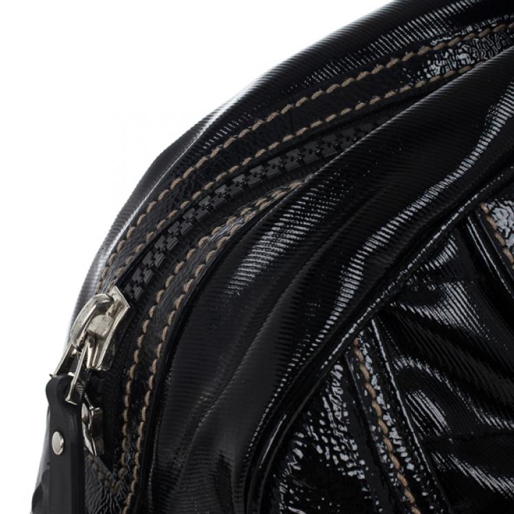 Pre Owned Gucci Black Snow Glam Medium Boston Bag