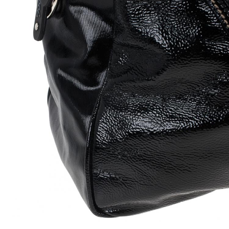 Pre Owned Gucci Black Snow Glam Medium Boston Bag