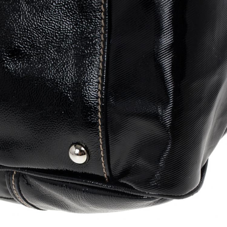 Pre Owned Gucci Black Snow Glam Medium Boston Bag