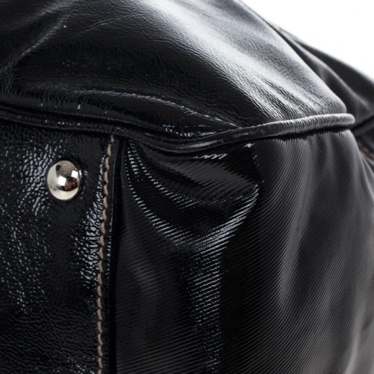 Pre Owned Gucci Black Snow Glam Medium Boston Bag