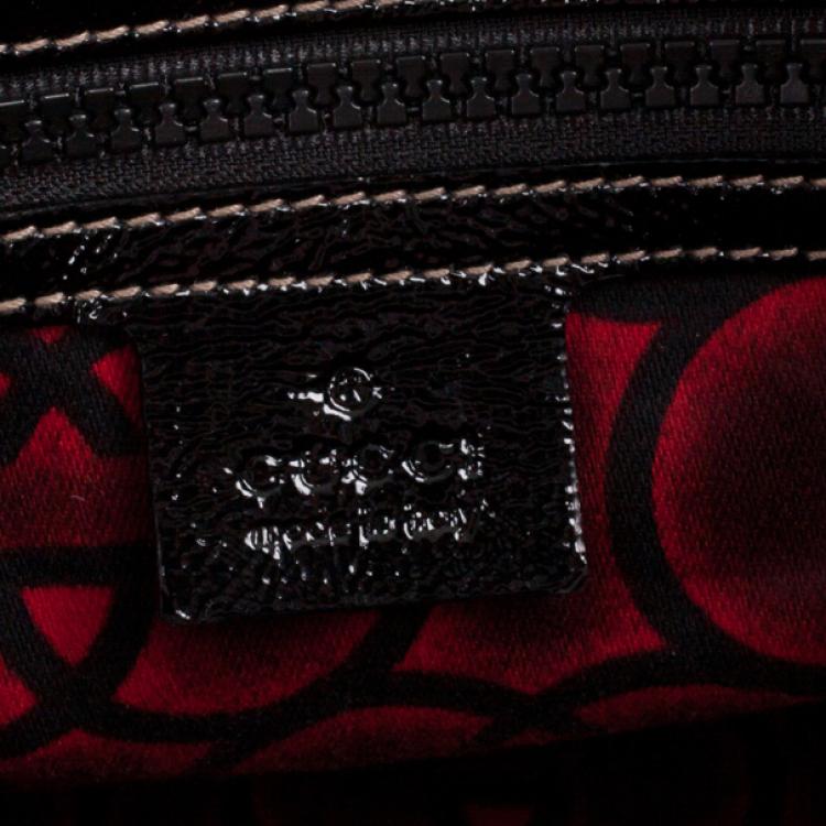 Pre Owned Gucci Black Snow Glam Medium Boston Bag