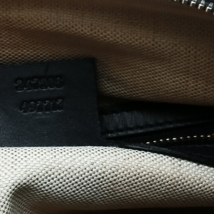 Pre Owned Gucci Blue/Beige GG Canvas Medium Vintage Web Boston Bag