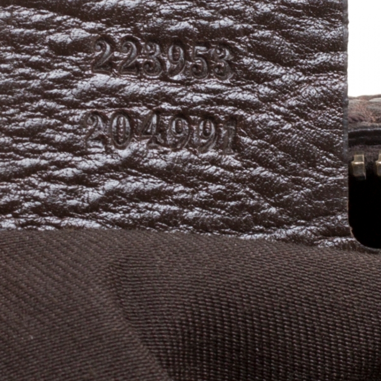 Pre Owned Gucci Beige/Brown GG Canvas and Leather Interlocking Boston Bag