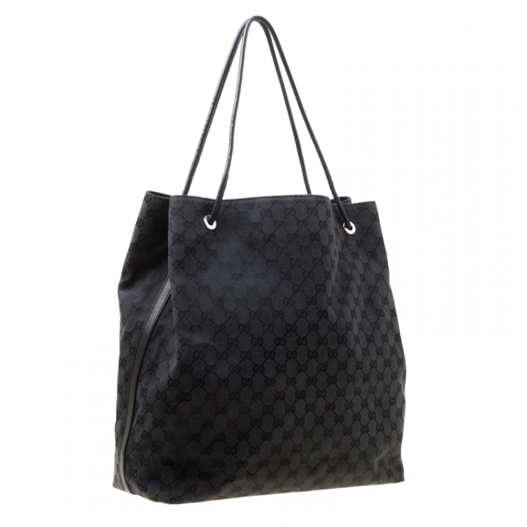 مملوكة مسبقًا Gucci Black GG Canvas Large Gifford Shopper Tote
