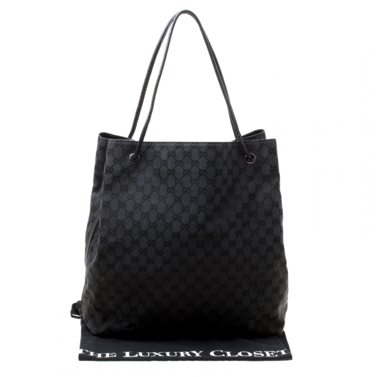 مملوكة مسبقًا Gucci Black GG Canvas Large Gifford Shopper Tote