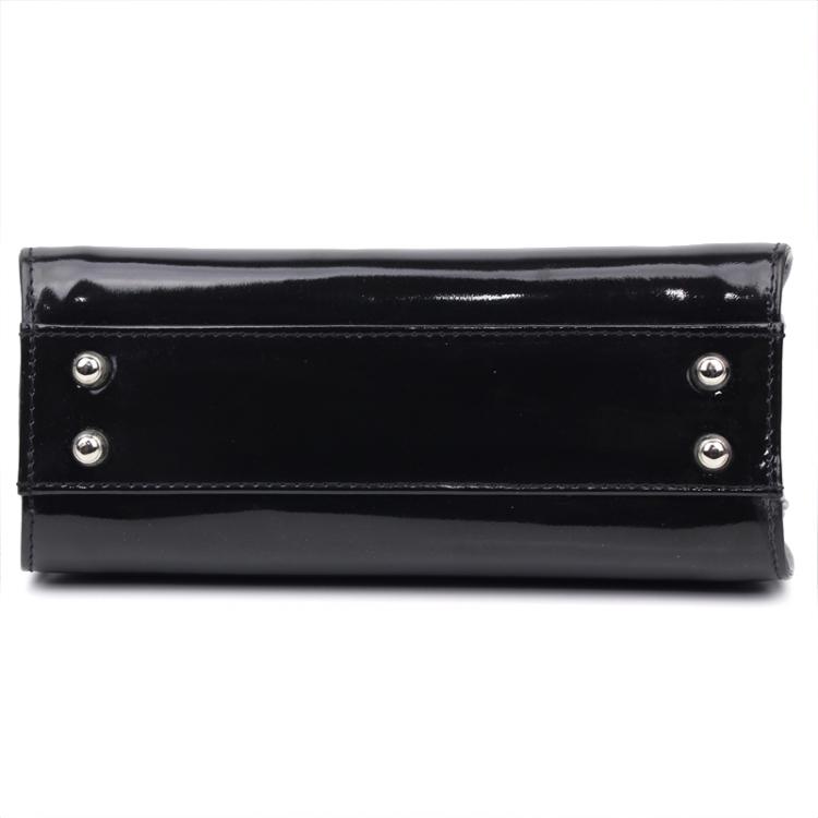 Pre Owned Gucci Black Patent Leather Frame Bag
