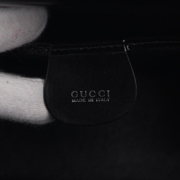 Pre Owned Gucci Black Patent Leather Frame Bag