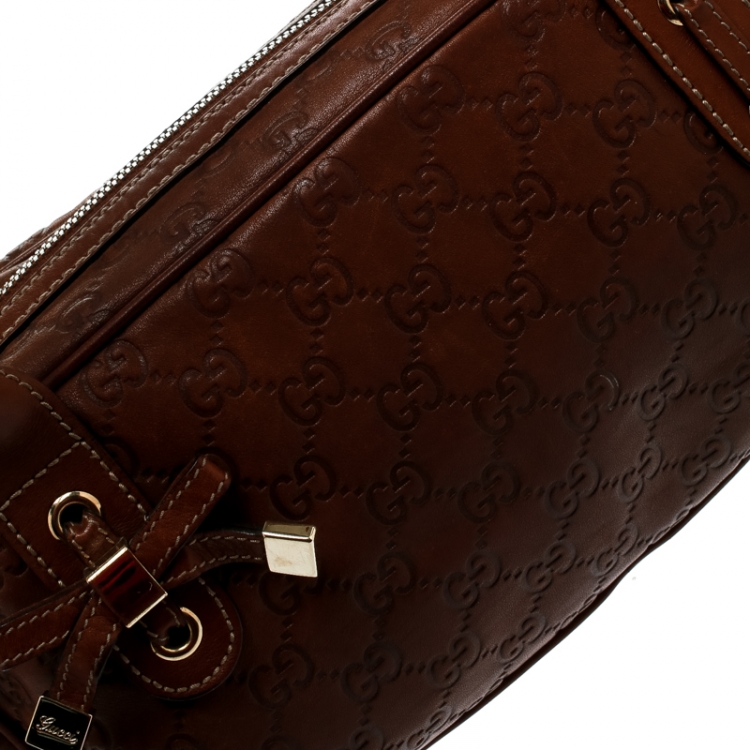 Pre Owned Gucci Brown Guccissima Leather Princy Boston Bag