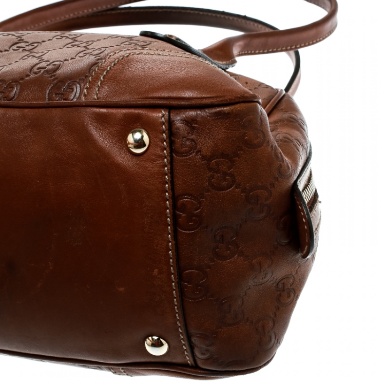 Pre Owned Gucci Brown Guccissima Leather Princy Boston Bag