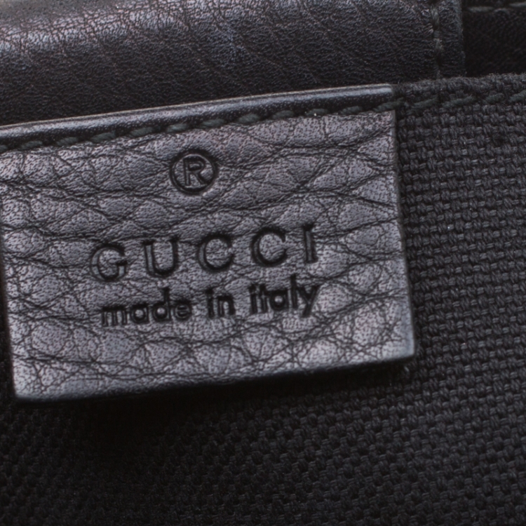 مملوكة مسبقًا Gucci Black Leather Mini Bamboo Top Handle Bag