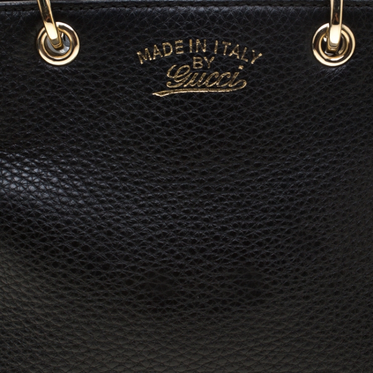 مملوكة مسبقًا Gucci Black Leather Mini Bamboo Top Handle Bag