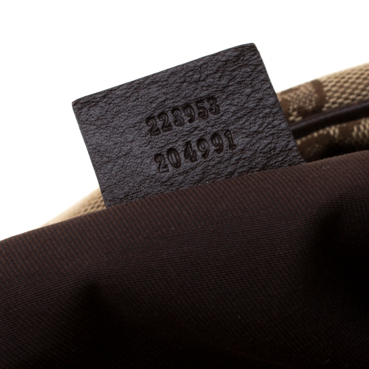 Pre Owned Gucci Beige/Brown GG Canvas and Leather Interlocking Boston Bag