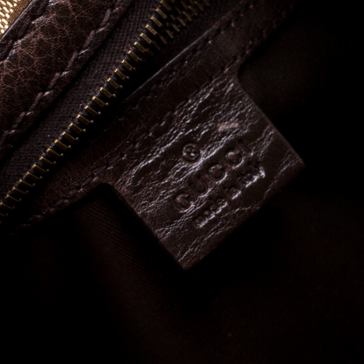 Pre Owned Gucci Beige/Brown GG Canvas and Leather Interlocking Boston Bag