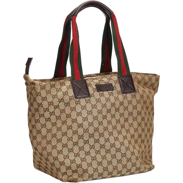 Gucci Brown GG Web Jacquard Tote Bag Gucci TLC