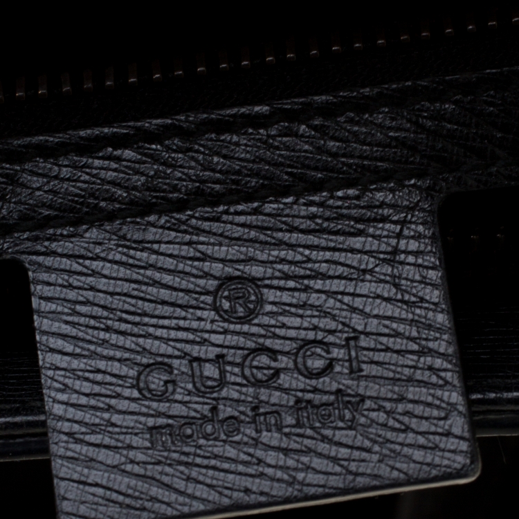 مملوكة مسبقًا Gucci Black Leather Medium Bright Bit Top Handle Bag