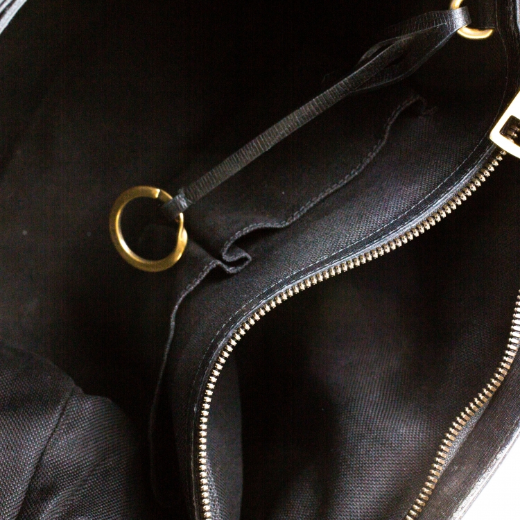 مملوكة مسبقًا Gucci Black Leather Medium Bright Bit Top Handle Bag