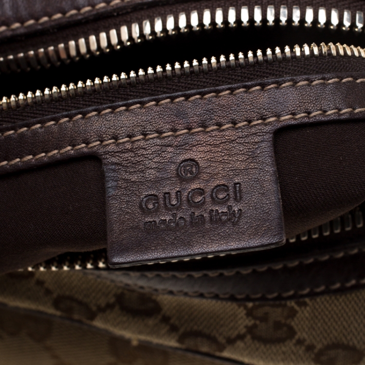 Pre Owned Gucci Beige/Ebony GG Canvas Wave Boston Bag