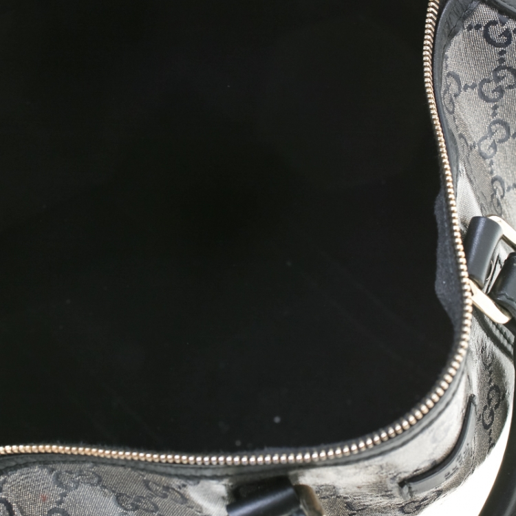 مملوكة مسبقًا Gucci Grey/Black GG Crystal Canvas Medium Joy Boston Bag