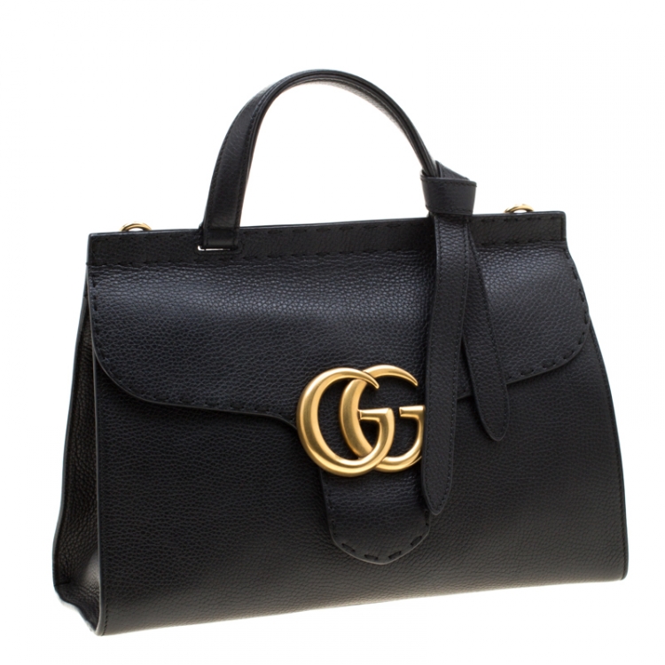 gucci black leather purse