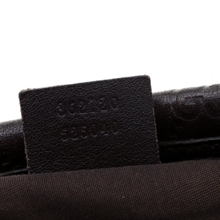 مملوكة مسبقًا Gucci Dark Brown Guccissima Leather Medium Joy Boston Bag