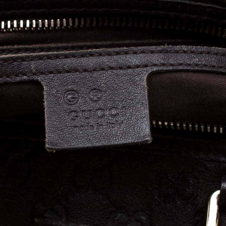 مملوكة مسبقًا Gucci Dark Brown Guccissima Leather Medium Joy Boston Bag