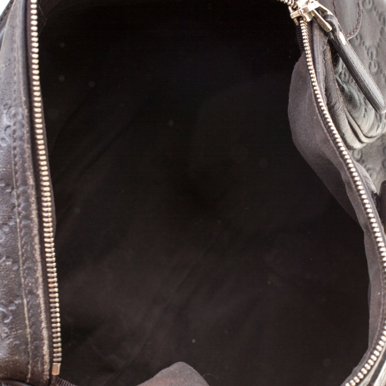 مملوكة مسبقًا Gucci Dark Brown Guccissima Leather Medium Joy Boston Bag