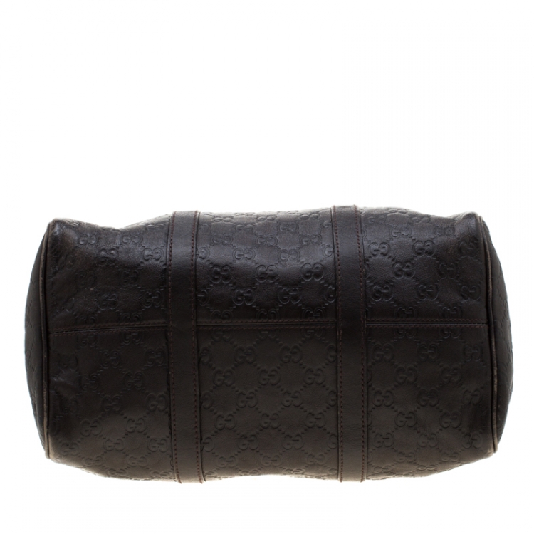 مملوكة مسبقًا Gucci Dark Brown Guccissima Leather Medium Joy Boston Bag