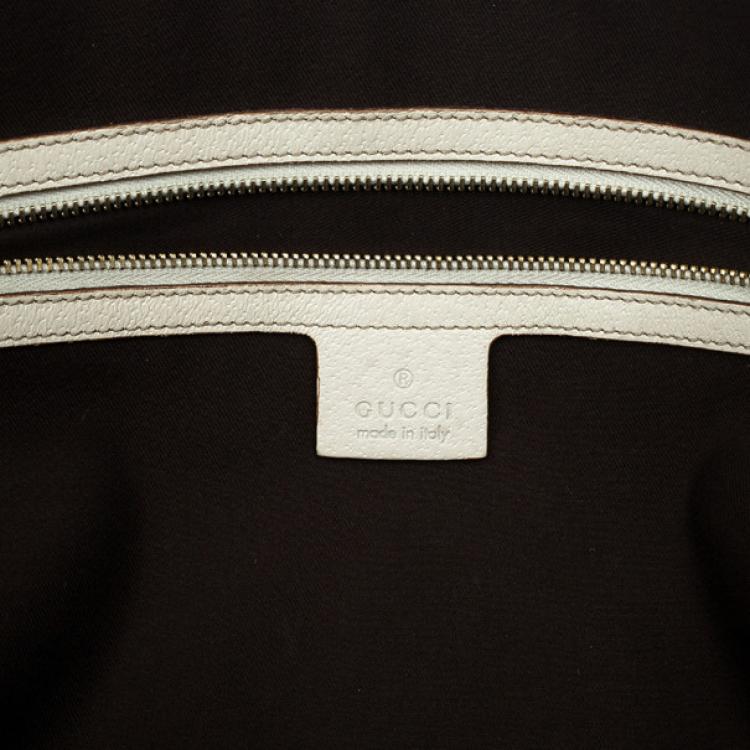 Pre Owned Gucci Monogram Canvas Web Detail Briefcase