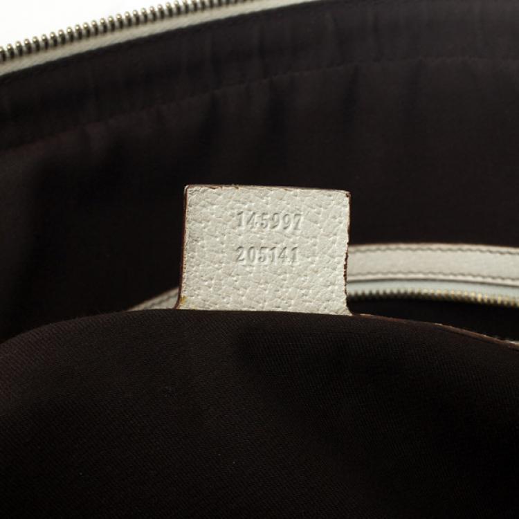 Pre Owned Gucci Monogram Canvas Web Detail Briefcase