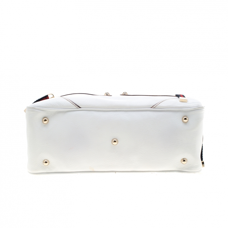 Pre Owned Gucci Ivory Leather Capri Bowler Bag