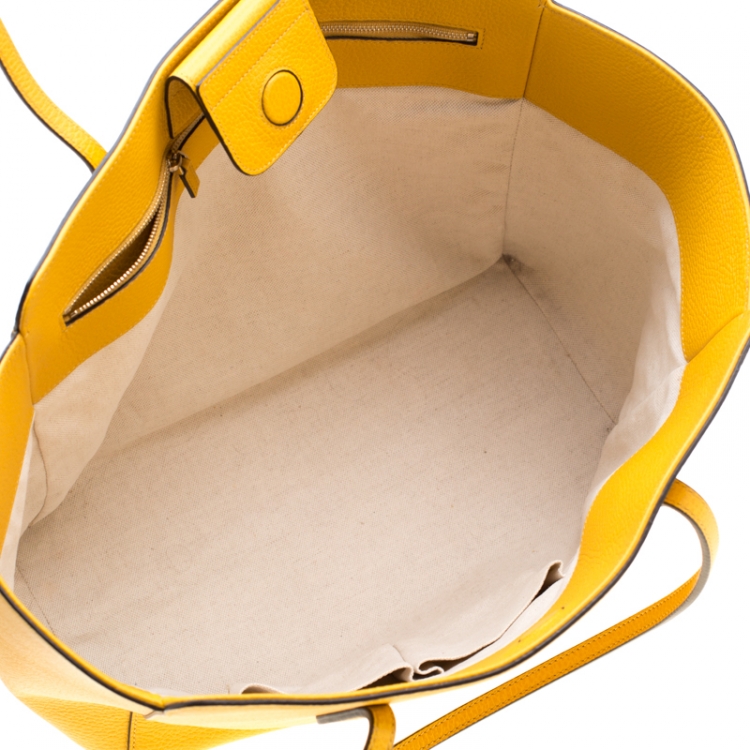 Pre Owned Gucci Mustard Leather Large Swing Shopper Tote