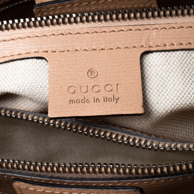 Pre Owned Gucci Multicolor Bloom's Printed Leather Bamboo Shopper Tote