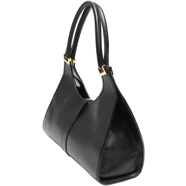 Pre Owned Gucci Black Leather Jackie O Bag