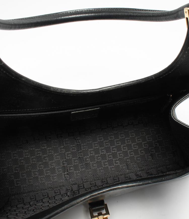 Pre Owned Gucci Black Leather Jackie O Bag